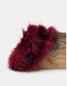 Red fox fur tubular scarf