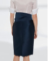 Navy blue pencil skirt with lace