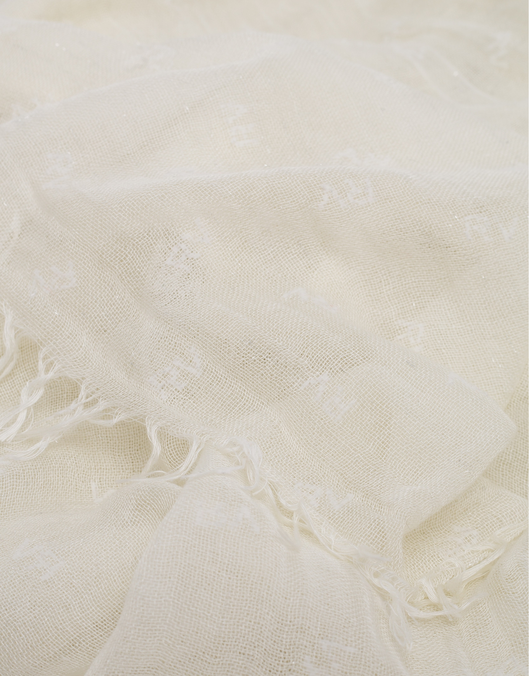Plain beige scarf with RV print