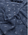 Plain navy blue scarf with RV print