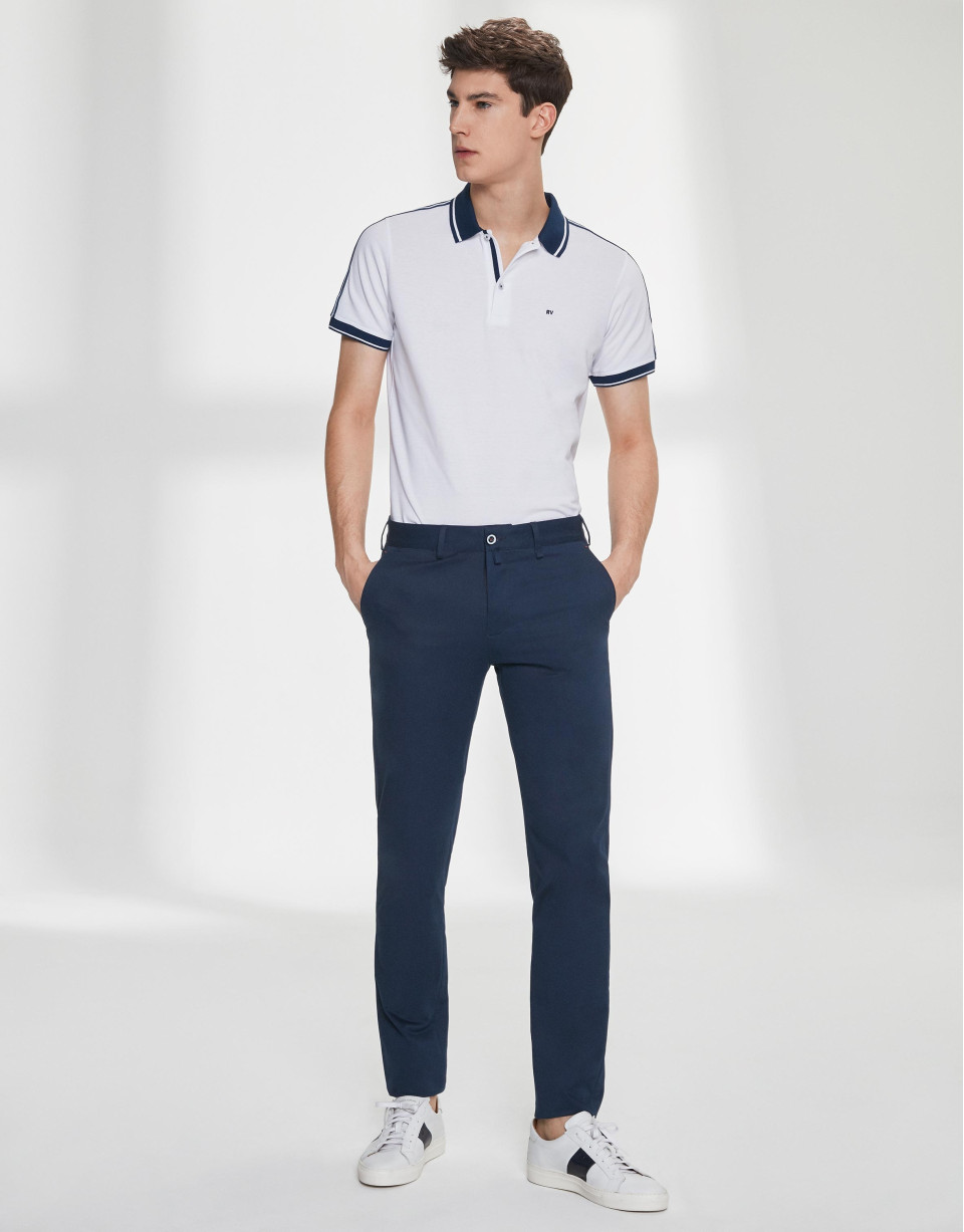 Navy blue basic cotton chino pants