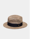 Rattan hat with black ribbon