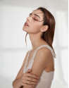 Camel top with lace