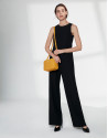 Black sleeveless jumpsuit
