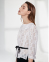 Blusa escote barco color crudo