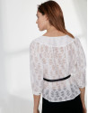 Blusa escote barco color crudo