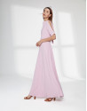 Long, draping, pink quartz dress 
