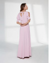 Long, draping, pink quartz dress 