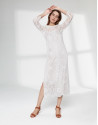 Long beige dress with lace