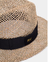 Rattan hat with black ribbon
