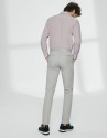 Pantalón chino básico algodón gris claro