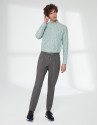 Gray striped pants with ties