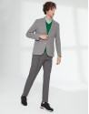 Gray striped pants with ties