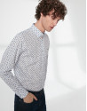 Blue pineapple print sport shirt