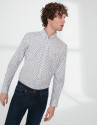 Camisa sport estampado piñas azul