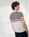 Polo tricot blanco y rayas marinero