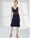 Vestido punto marino escote cruzado
