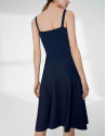 Vestido punto marino escote cruzado