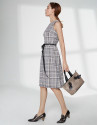 Vestido midi fluido a cuadros