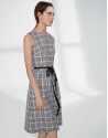 Vestido midi fluido a cuadros