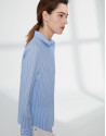 Ultramarine blue striped men's shirt