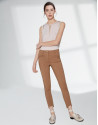 Mink cigarette pants with irregular hem