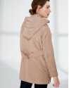 Sandy-colored long light parka
