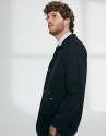 Navy blue tech fabric minimal parka