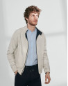 Reversible tech fabric, plain and checked windbreaker