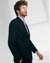 Navy blue fake plain, virgin wool, regular fit suit