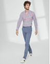 Blue basic cotton chino pants