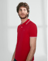 Red cotton pique polo