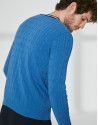 Jersey cuello pico ochos azulón