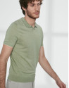 Polo tricot lino melange verde claro