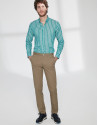 Pantalón chino básico algodón marrón