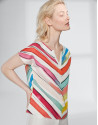 Blusa sin mangas estampado rayas multicolor