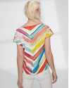 Blusa sin mangas estampado rayas multicolor