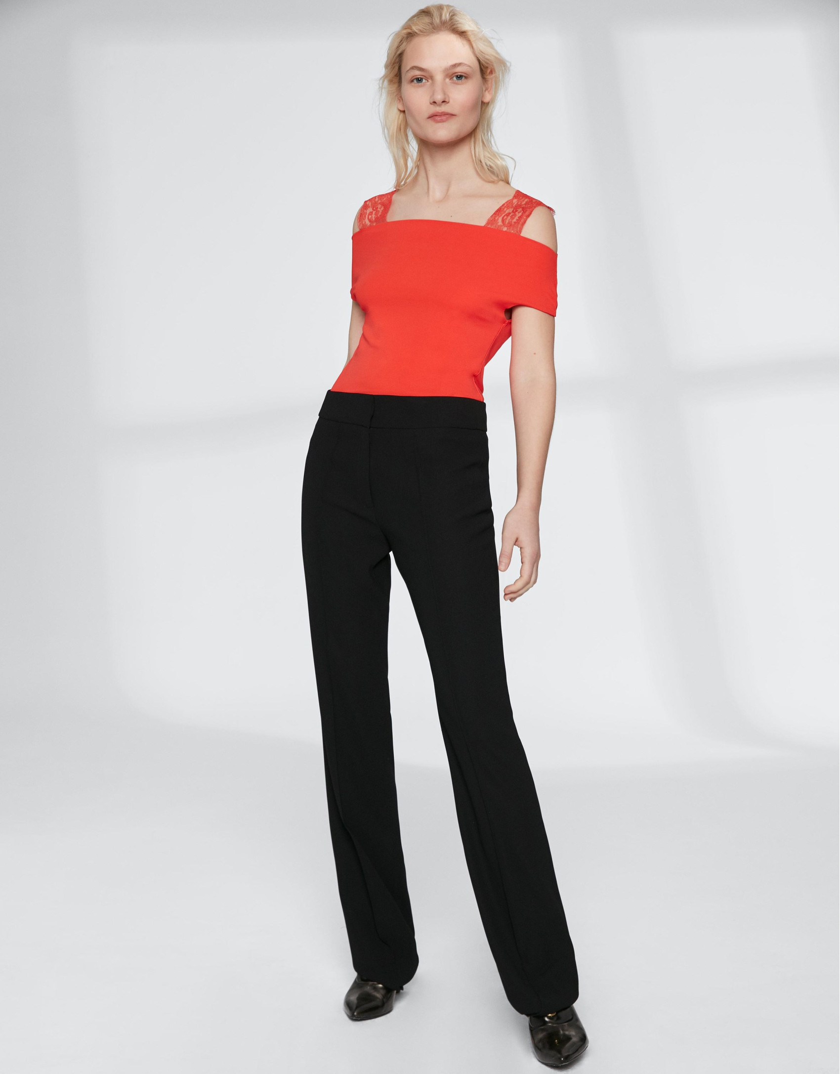 Orange top with lace straps