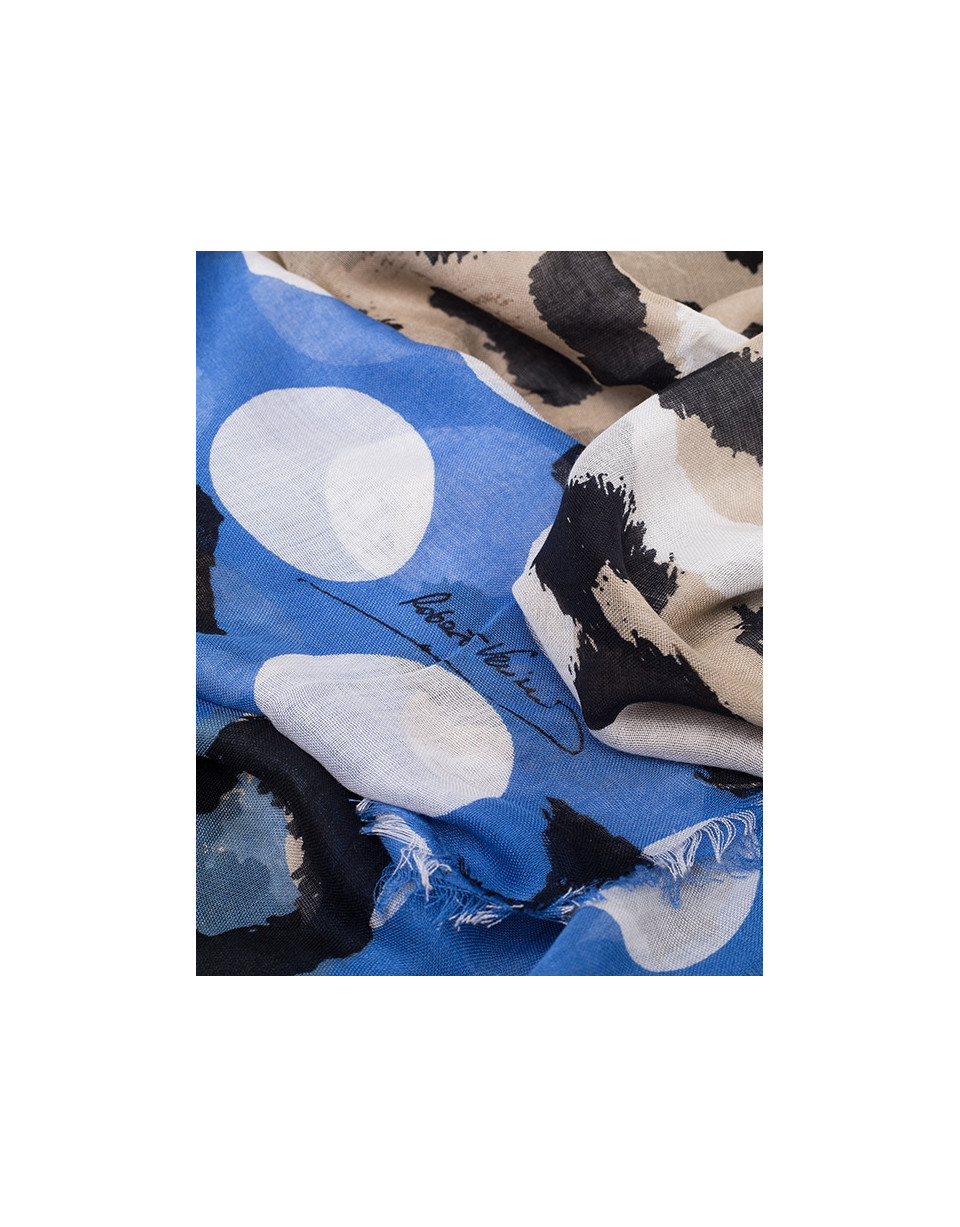 Fular animal print azul cielo