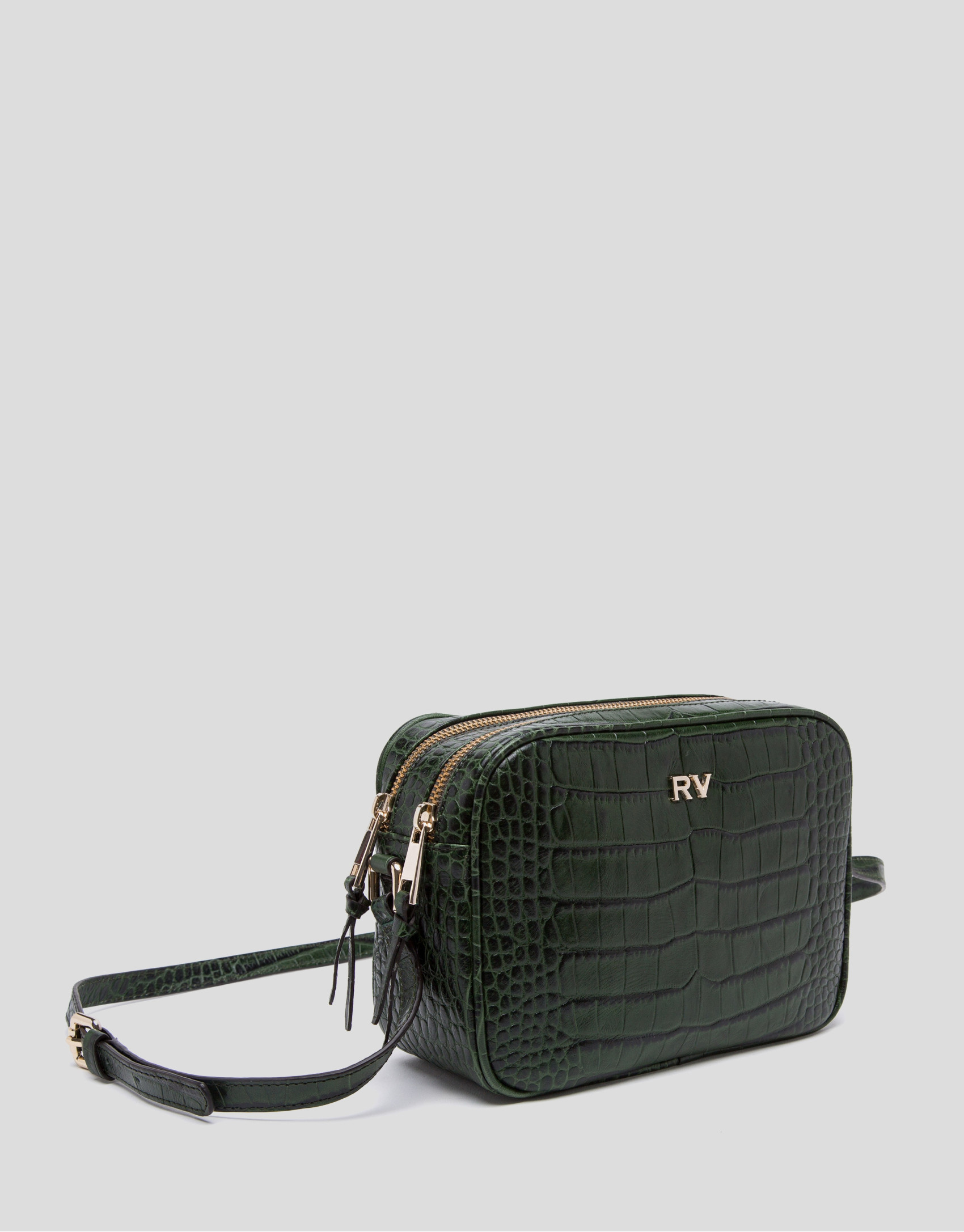 Bandolera Taylor piel coco verde