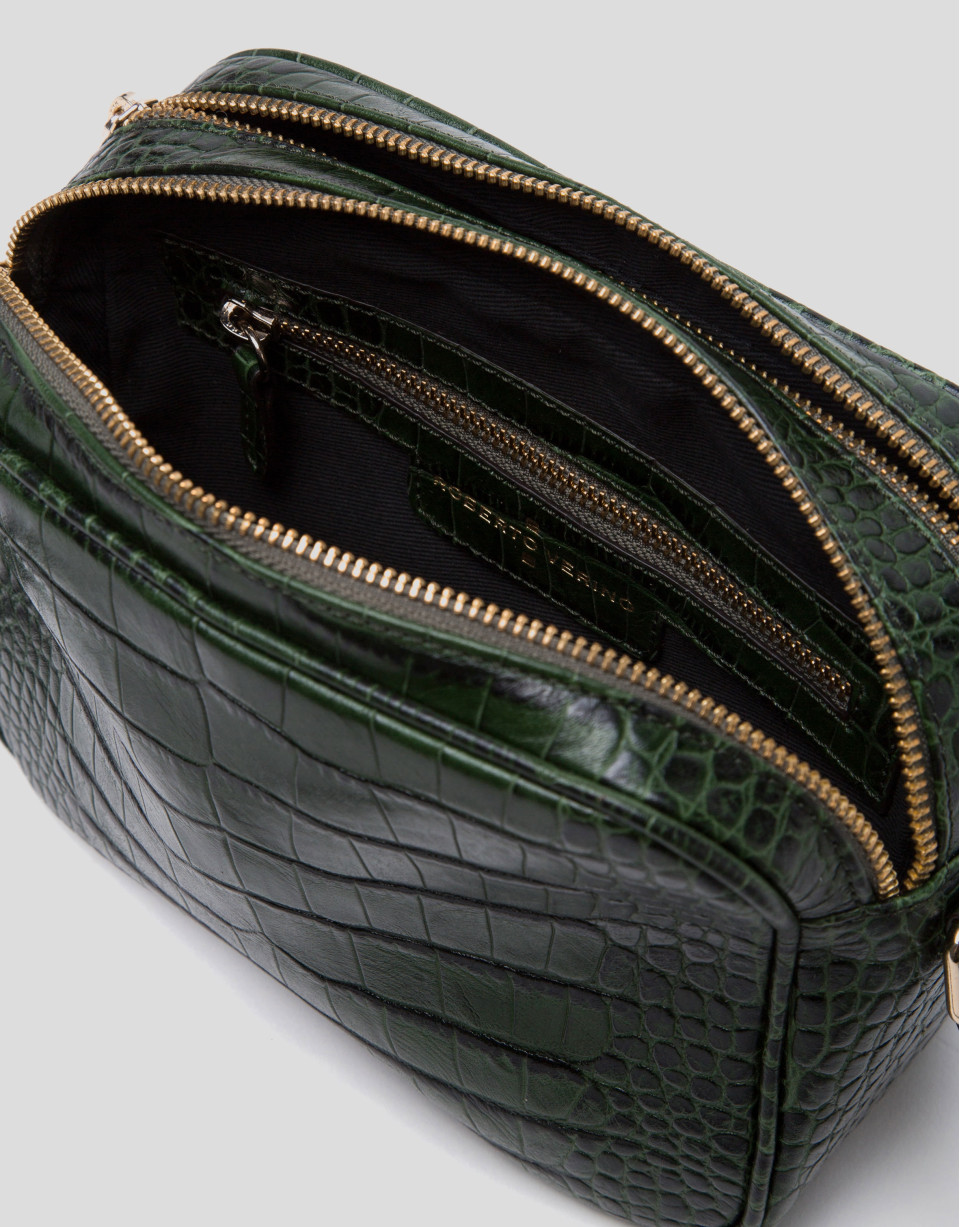 Bandolera Taylor piel coco verde