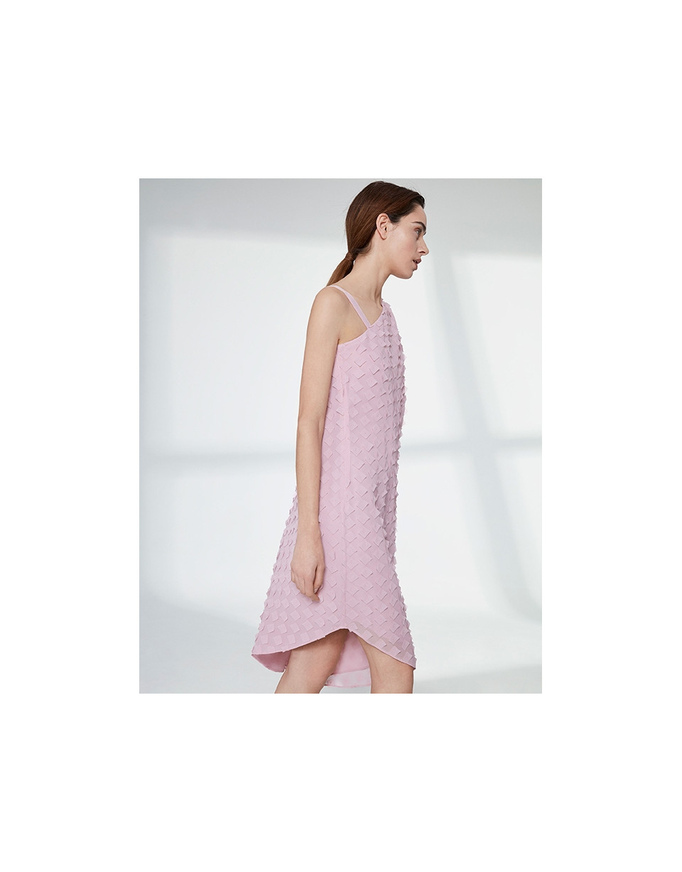 Pink quartz chiffon asymmetric dress