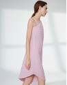 Pink quartz chiffon asymmetric dress