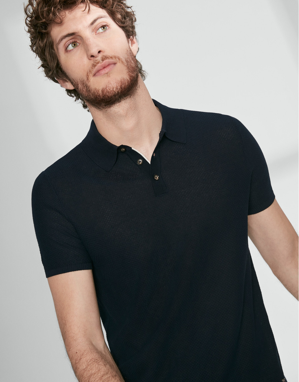 Polo algodón azul marino
