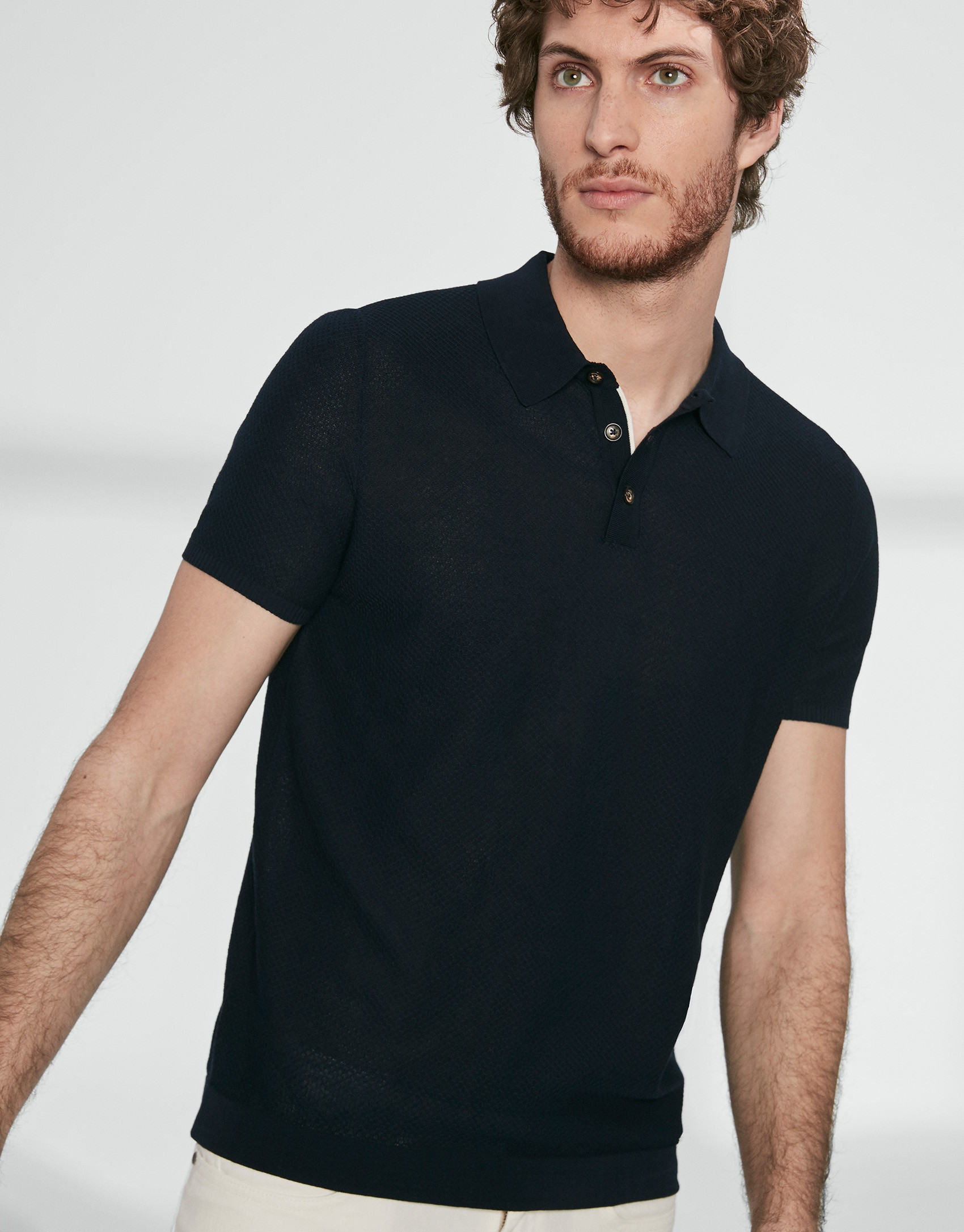 Polo algodón azul marino