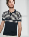 Polo tricot marino y rayas marinero