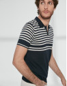 Polo tricot marino y rayas marinero