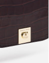 Brown alligator leather Carmen shoulder bag