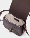 Brown alligator leather Carmen shoulder bag
