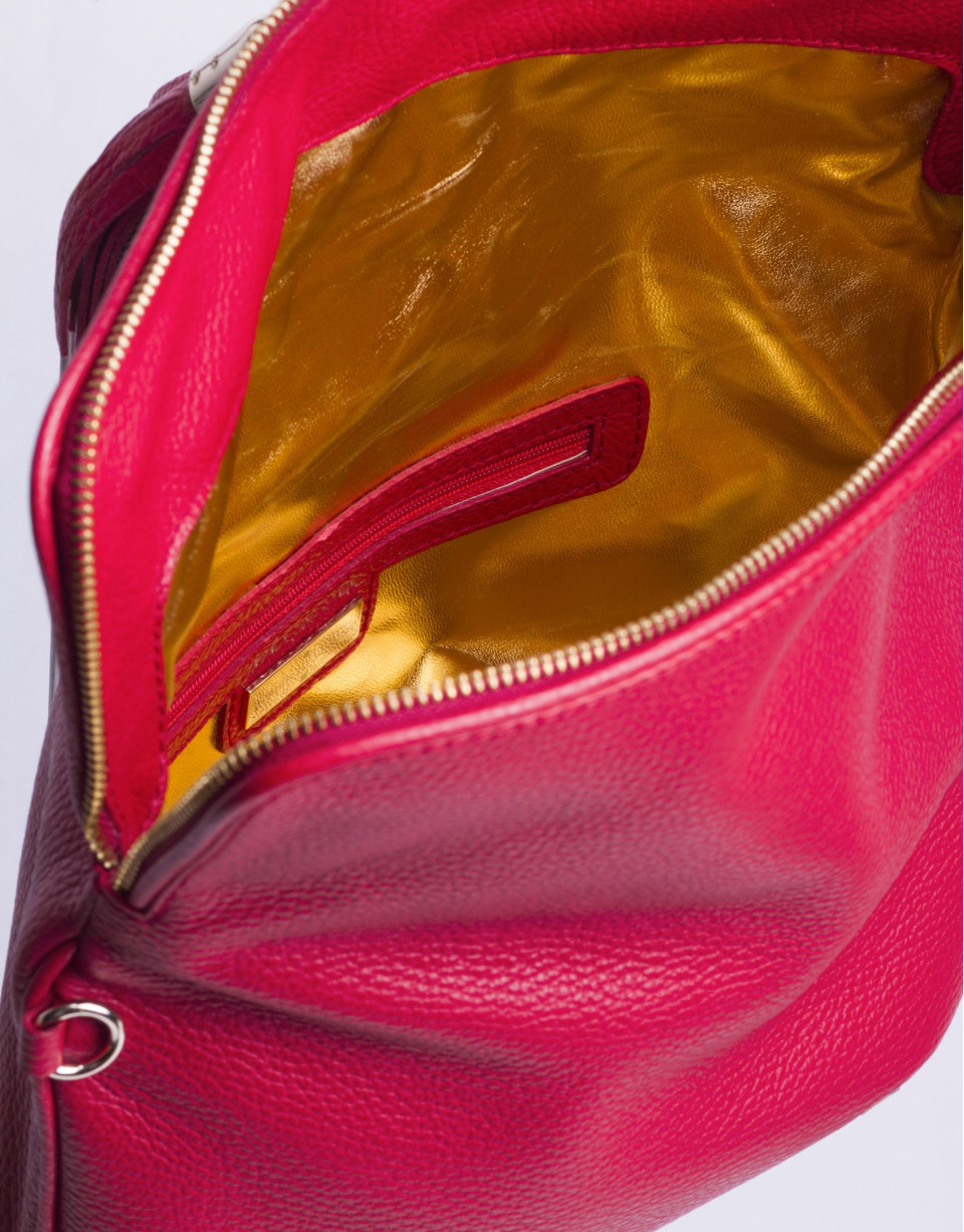 MARTINA ROJO: Cartera de mano que dobla en piel